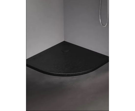 Shower tray New Trendy Mild Stone Black B-0580 90X90X4.5cm oval + S-0041