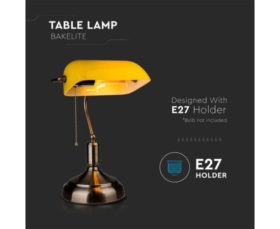 Лампа настольная V-TAC ретро 1 Е27 Ø180 L260 h360мм желтая 3914