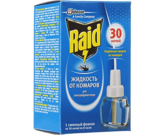 Жидкость от комаров для электрофумигаторов Raid 30 ночей 220 мл