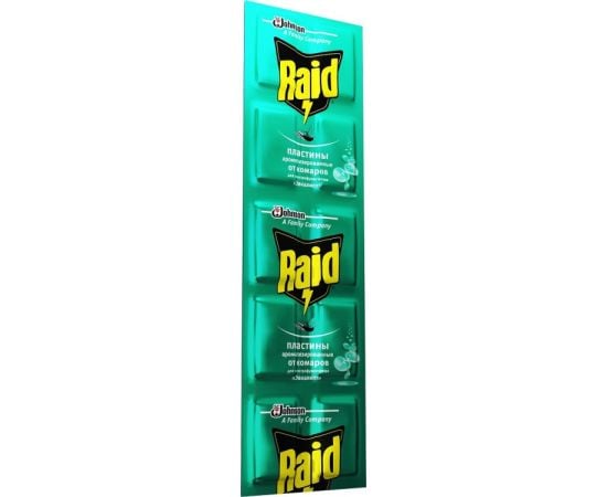 კოღოების საწინააღმდეგო ფირფიტები ფუმიგატორისთვის Raid ევკალიპტი 10 ც
