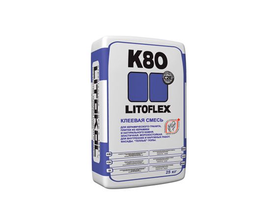 Клей для плитки Litokol LITOFLEX K80 25 кг морозостойкий белый