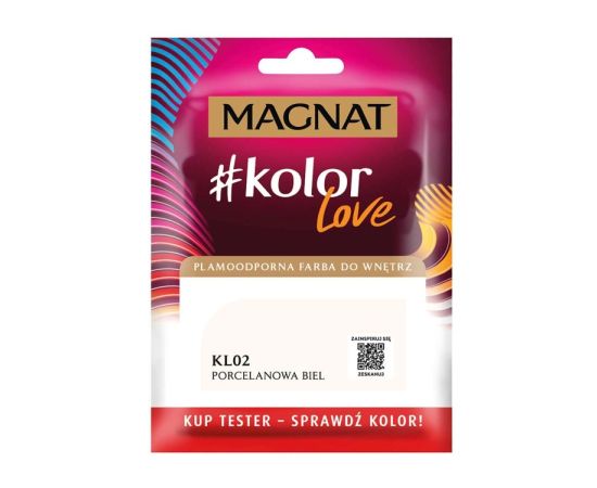 საღებავი-ტესტი ინტერიერის Magnat Kolor Love 25 მლ KL02 ფაიფური თეთრი