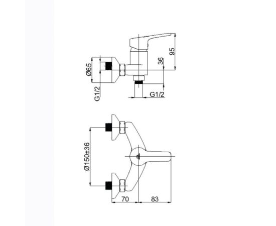 Bathroom mixer RUBINETA Uno-12/K (N20D01)