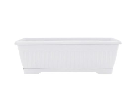 Balcony Flower Pot Plastic with a stand Terra 100x19 (white)