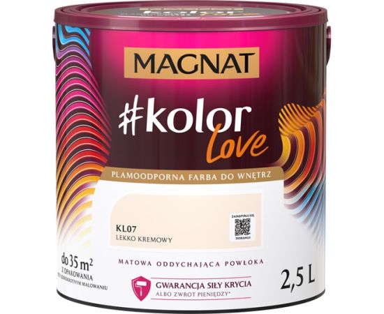 საღებავი ინტერიერის Magnat Kolor Love 2.5 ლ KL07 ოდნავ კრემისფერი
