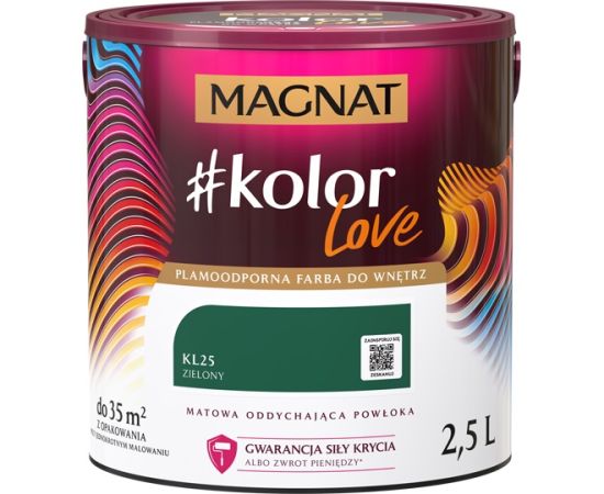 საღებავი ინტერიერის Magnat Kolor Love 2.5 ლ KL25 მწვანე