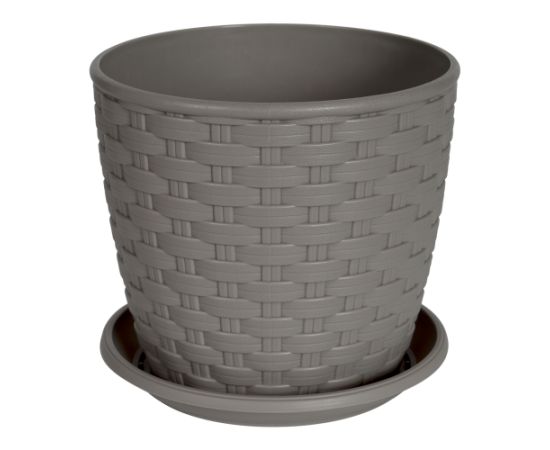 Plastic flower pot with a stand Aleana Rotang 24x22 cocoa