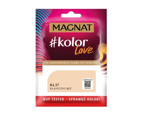 საღებავი-ტესტი ინტერიერის Magnat Kolor Love 25 მლ KL37 კლასიკური ჩალისფერი