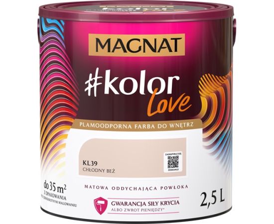 საღებავი ინტერიერის Magnat Kolor Love 2.5 ლ KL39 ცივი ჩალისფერი