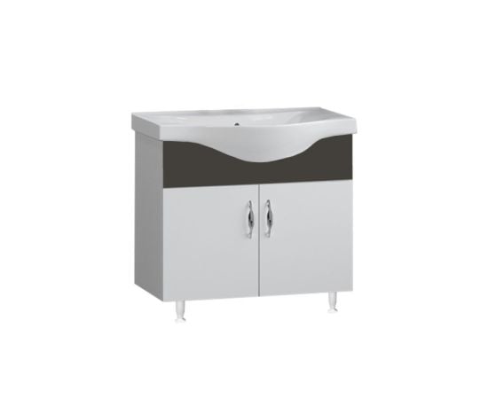 Floor cabinet with washbasin Denko Trend 80 white/anthracite gray
