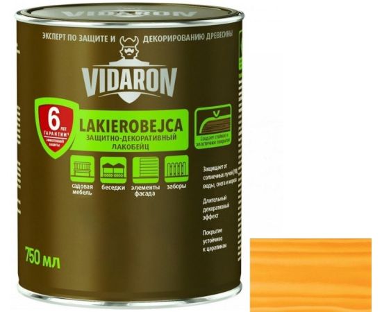 გასაჟღენთი ხის Vidaron Lakobeyc 750 მლ L02 ოქროსფერი ფიჭვი