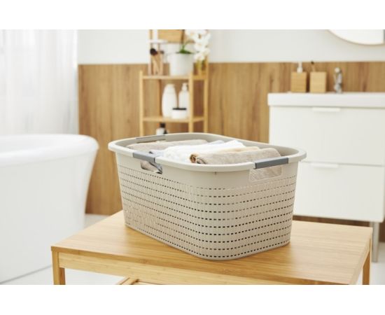 Basket for linen Rotho 40 l COUNTRY cappuccino