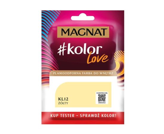 Interior paint test Magnat Kolor Love 25 ml KL12 yellow