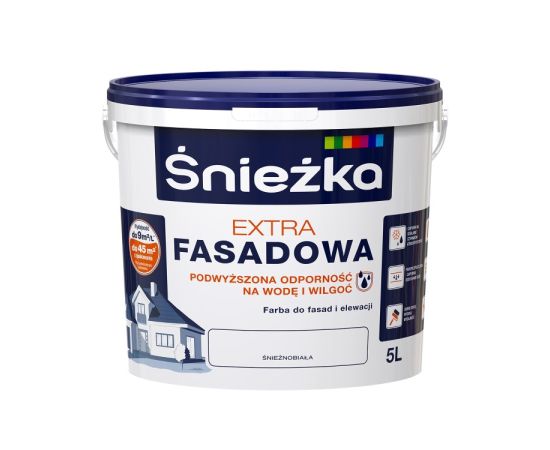 ფასადის საღებავი Sniezka Extra Fasad თეთრი 5 ლ