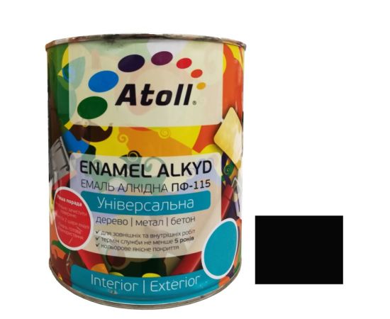 Enamel alkyd Universal ATOLL ПФ-115 black 2.6 Kg