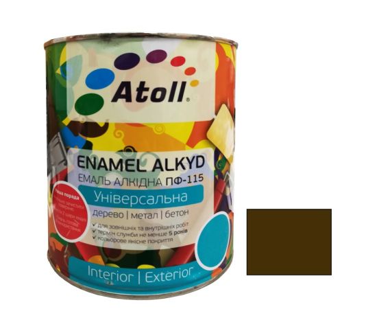Enamel alkyd Universal ATOLL ПФ-115 dark brown 2.6 kg