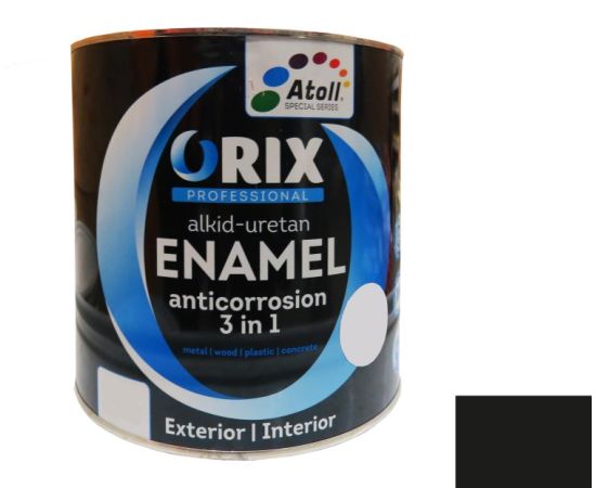 Эмаль антикоррозийная Atoll Orix Color 3 in 1, 2 л черная RAL 9011