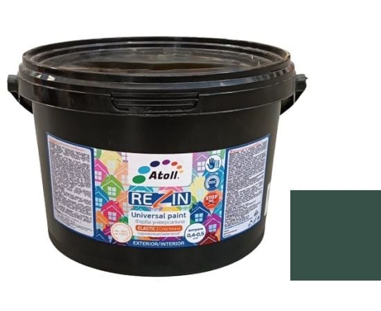 Universal elastic waterproofing paint Atoll REZIN SF-16 green 12 kg