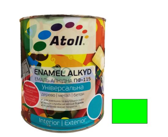 Enamel alkyd Universal ATOLL ПФ-115 light-green 2.6 kg
