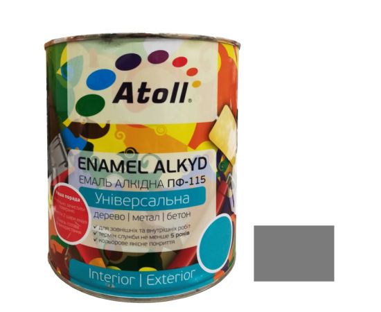 Enamel alkyd Universal ATOLL ПФ-115 silver 2 kg