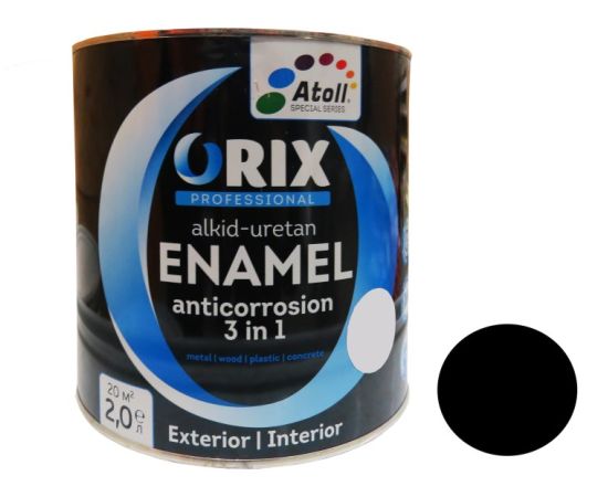 ემალი ORIX METALLIC  3-1ში (ანტიკოროზ) შავი 0,7 კგ