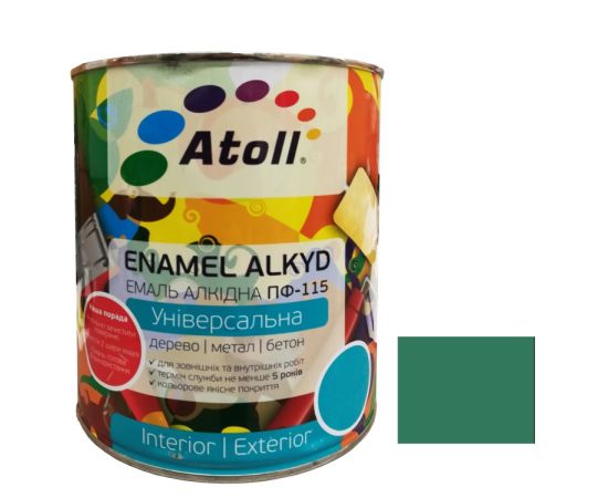 Enamel alkyd Universal ATOLL ПФ-115 emerald 2.6 Kg