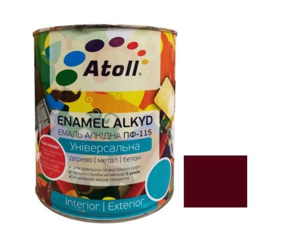 Enamel alkyd Universal ATOLL ПФ-115 cherry 0.8 Kg