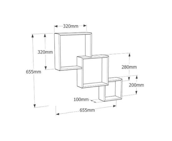 Set of shelves Domax FIS 67314 65.5x65.5 cm 3 pcs