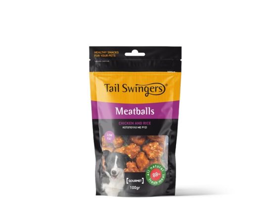 Dog treat Pet Interest Tailswingers Meatballs chicken and rice 100 g