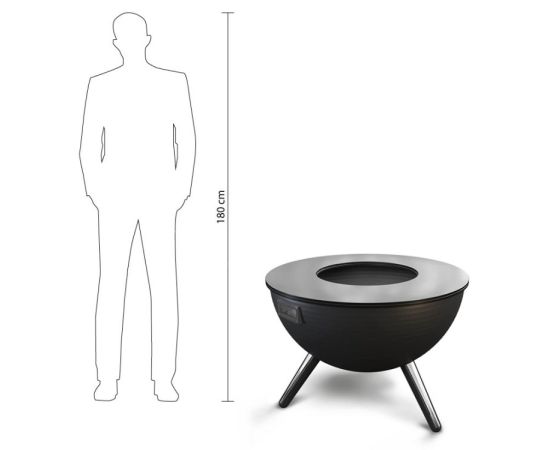 BBQ grill + table + cover Ahos Inspiration 93 cm