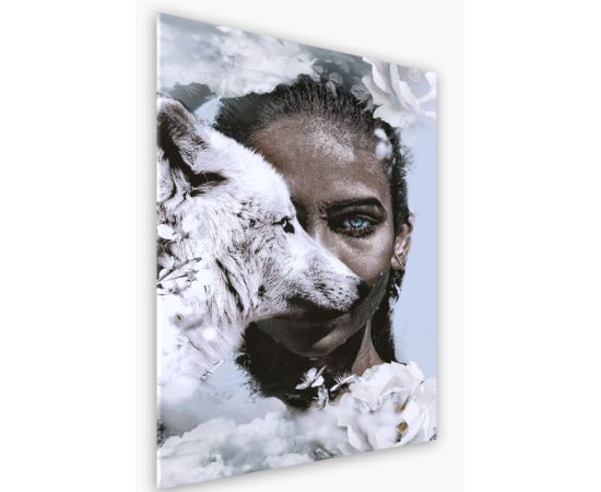 A picture on glass Styler GL442 WOLF WOMEN 80X120