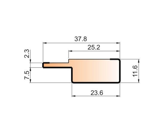 Планка финишная Super Profil MDF 1238 темный бетон 2800x38x12 мм