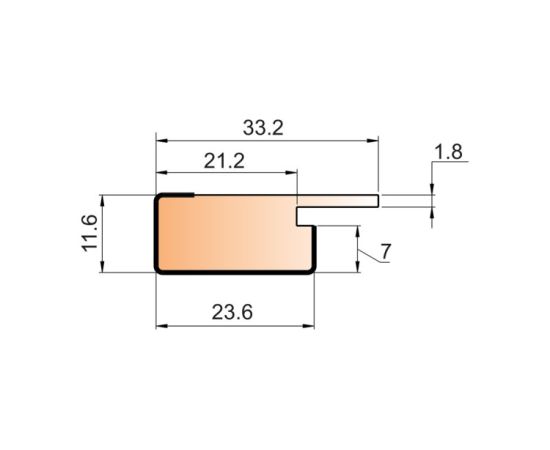 Планка стартовая Super Profil MDF 1234 темный бетон 2800x34x12 мм