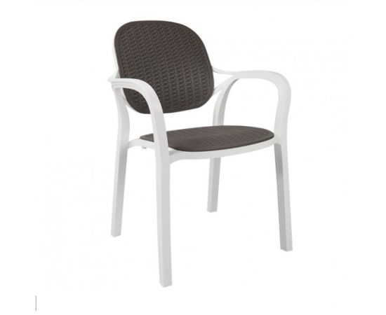 Chair YONCA RATTAN ARMCHAIR WHITE/ANT CT024