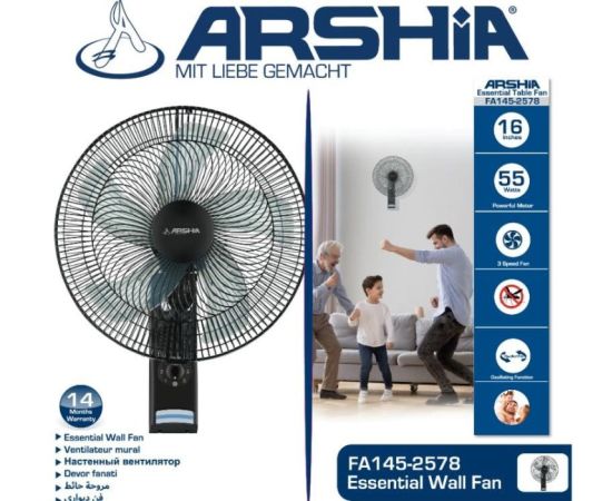 Вентилятор настенный ARSHIA FA145-2578 55W