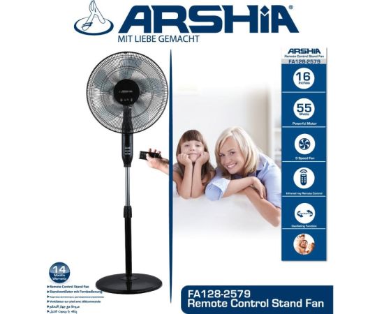 Fan with remote control ARSHIA FA145-25779 55W
