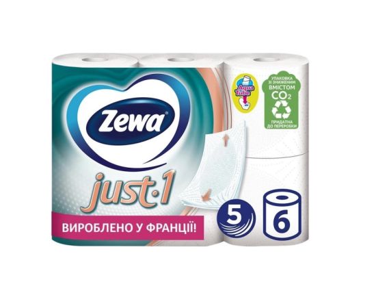 ტუალეტის ქაღალდი Zewa Just1 6ც თეთრი