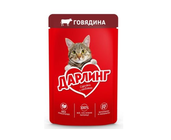 Wet food for cat Darling beef 75g