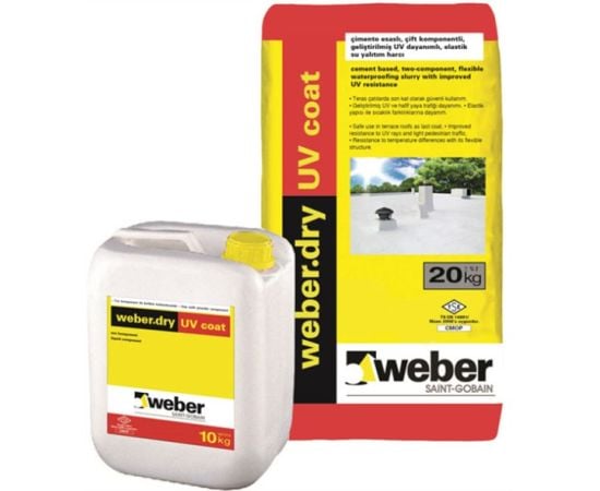 Waterproofing two-component elastic Weber.dry UV coat 30 kg