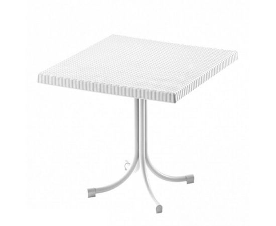 Table PALMIYE RATTAN White 80x80