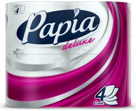 ტუალეტის  ქაღალდი Papia Deluxe 4 ცალი