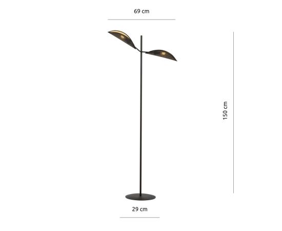 Floor lamp EMIBIG VENE LP2 E14 2x MAX 40W black gold