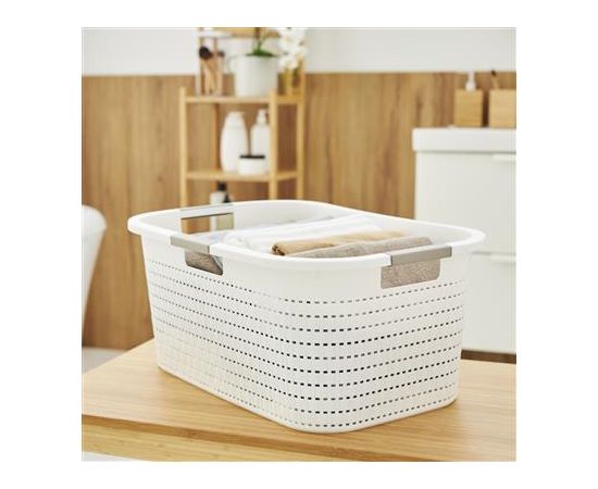 Basket for linen Rotho 40 l COUNTRY white