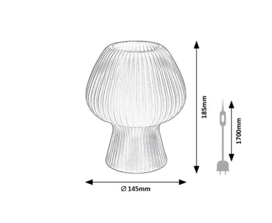 Лампа настольная Rabalux VINELLE 1 E14 h145 L185 стекло белый 74023