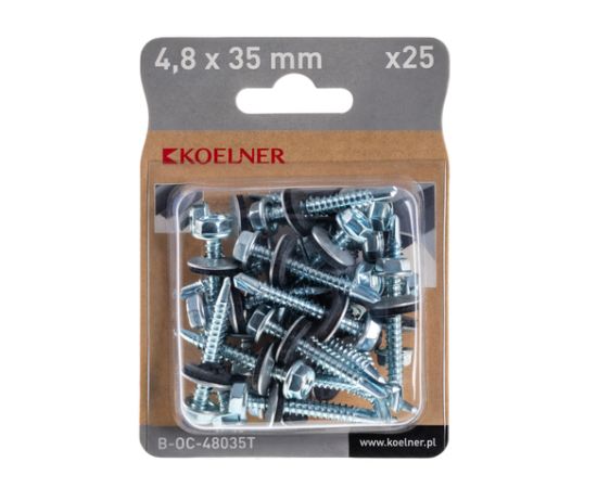 Self-tapping screws with a drill and washer EPDM Koelner 25 pcs 48x35  B-OC-48035T blist