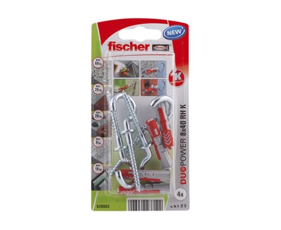 დიუბელი თვითმჭრელით რკალისებრი  Fischer Duopower 8x40 RH 4 ც 535003