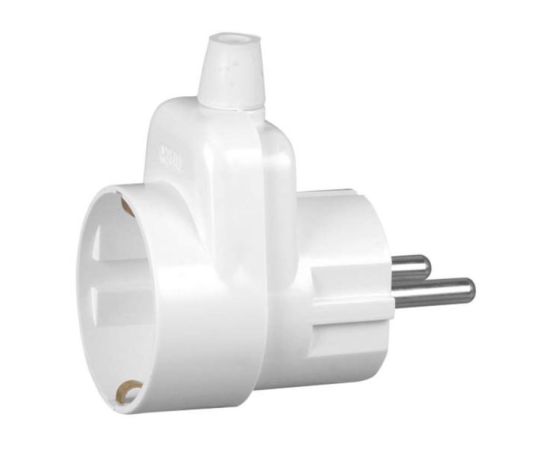 Plug Timex with socket white Uni-Schuko