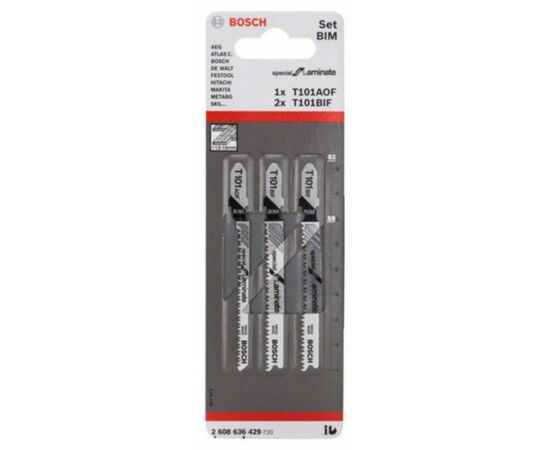 Пилки лобзиковые Bosch T101 BIF+T101 AOF для ламината 3 шт