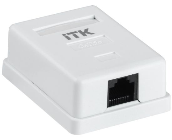 Computer external socket ITK CS2-1C5EU-12 1 sectional RJ45 CAT5E UTP white