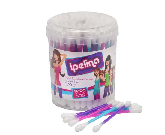 Cotton sticks Ipelina 100 pcs round colored